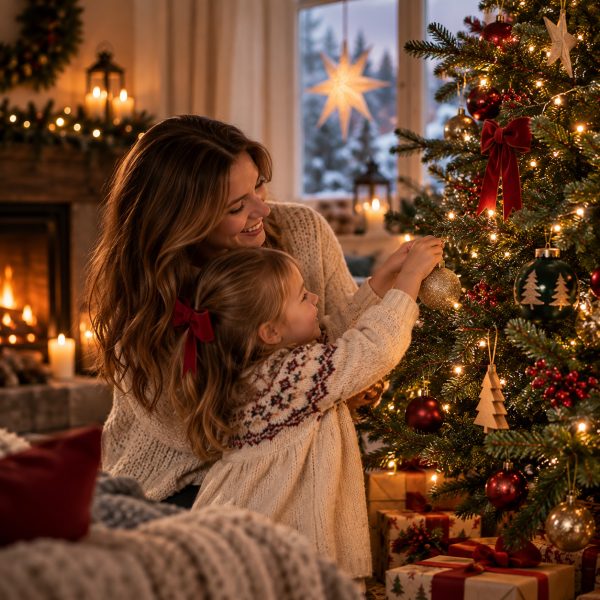 Decorating the tree together